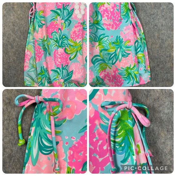 Lilly Pulitzer Jonna High Collar Classic Fresh Fun Beach Preppy Shift Romper - 8 - Picture 6 of 16